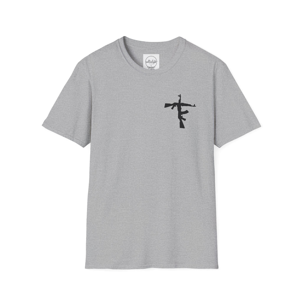 Crossed Rifle Minimalist T‑Shirt — Tactical Silhouette Graphic Tee