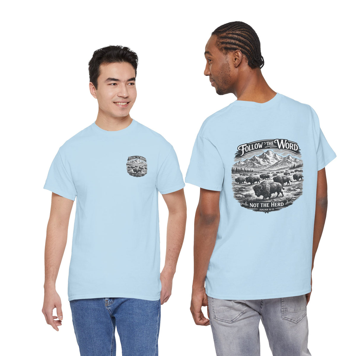 'Follow the Word, Not the Herd' Buffalo Mountain Graphic Tee