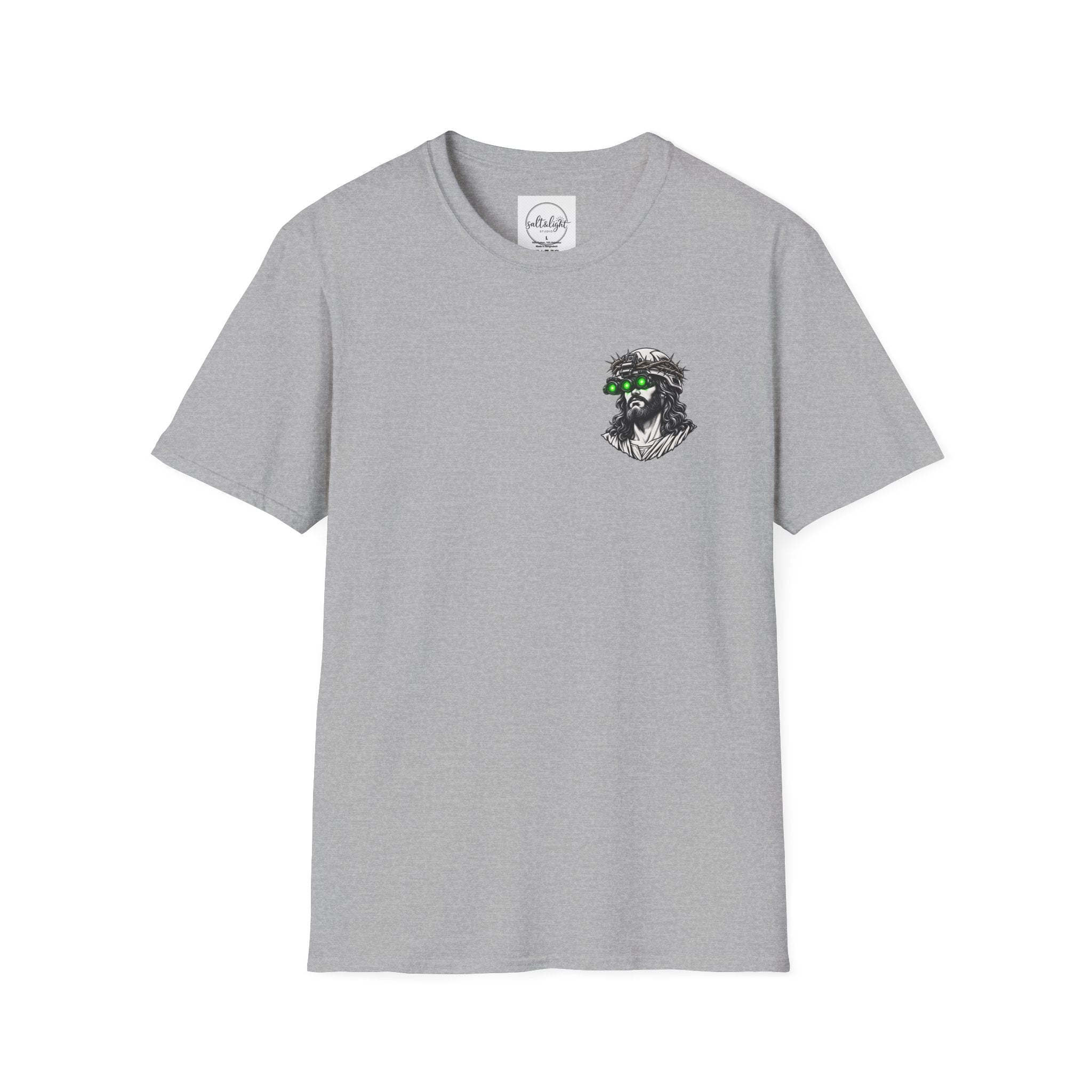 Night Vision Jesus T-Shirt — Retro Neon God Graphic Tee