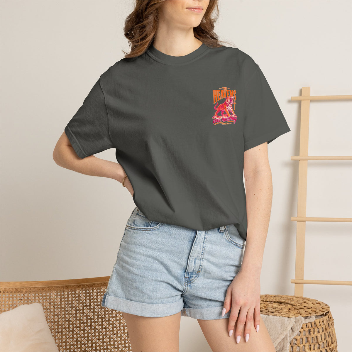 T-Shirt — “The Heavens Are Roaring” Tiger Psalm 19:1 Graphic Tee