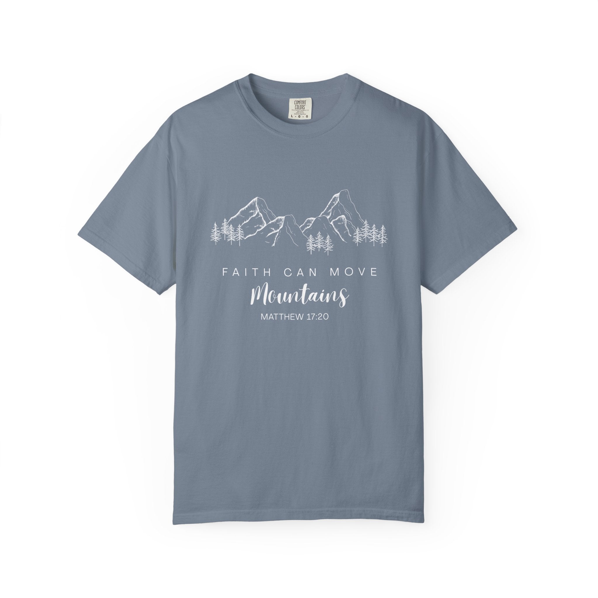 Faith Can Move Mountains T-Shirt — Matthew 17:20 Christian Mountain Graphic Tee