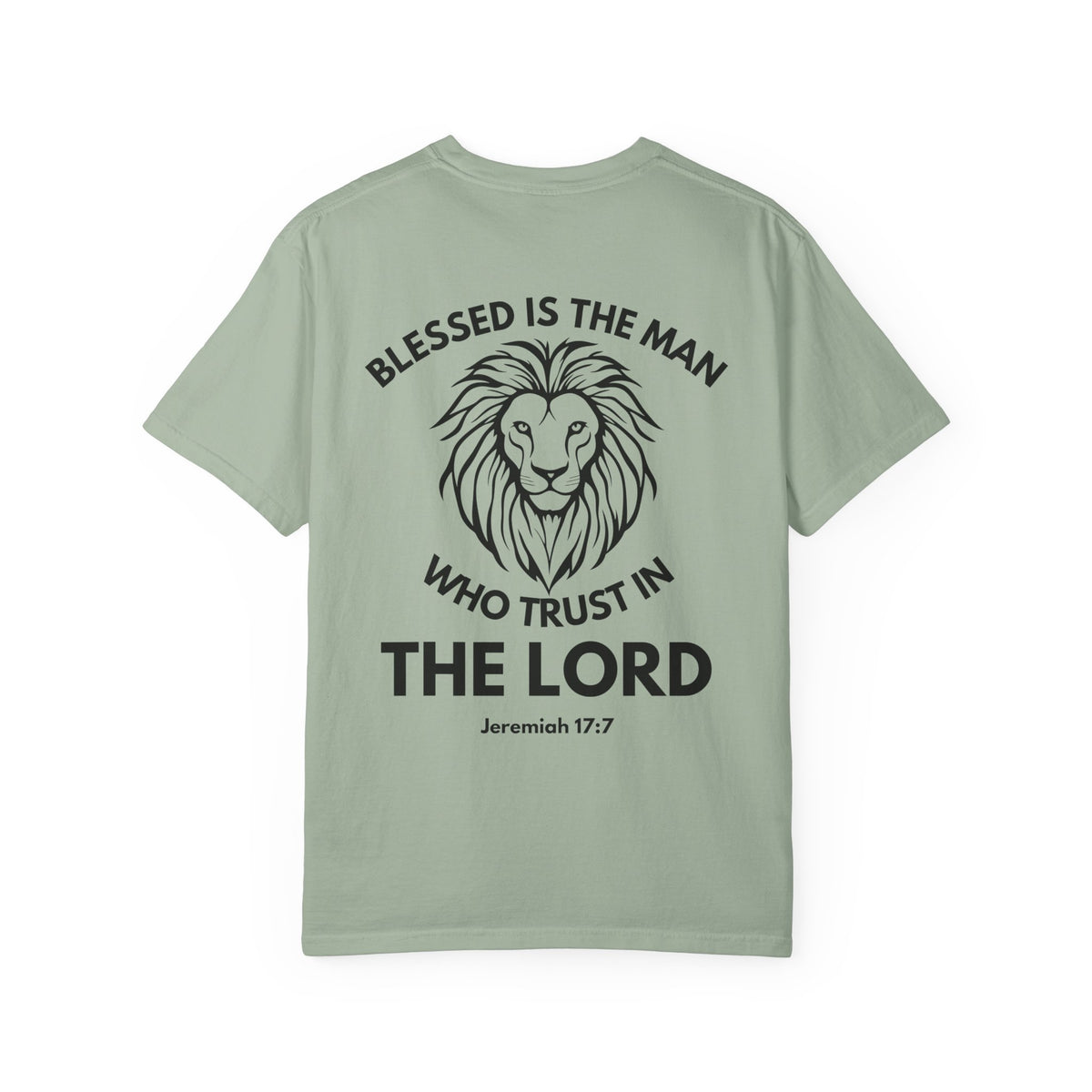 Christian Lion T-Shirt — "Blessed Is The Man Who Trust in The Lord" (Jeremiah 17:7)