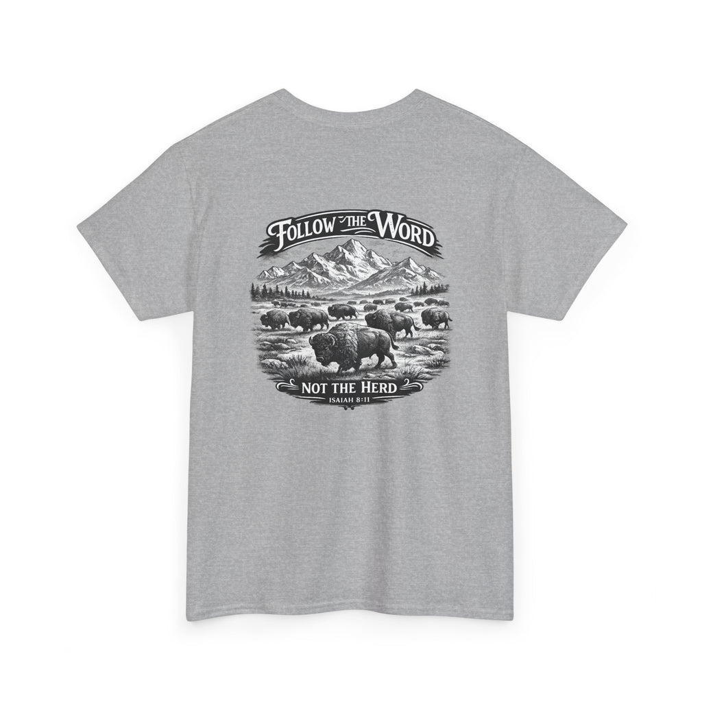 'Follow the Word, Not the Herd' Buffalo Mountain Graphic Tee