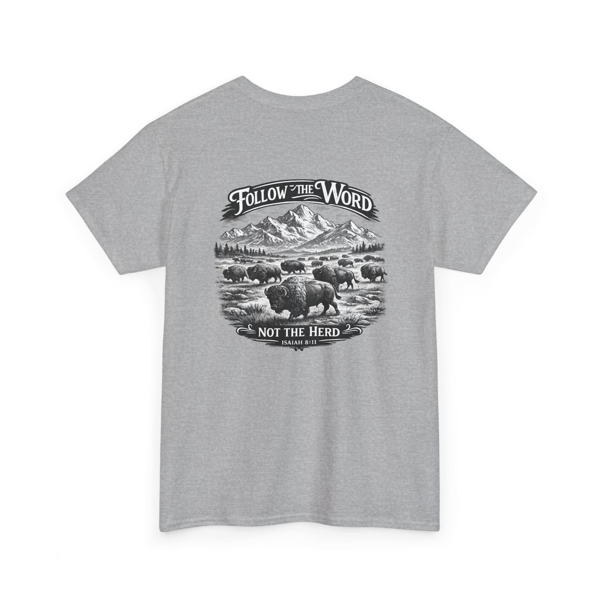 'Follow the Word, Not the Herd' Buffalo Mountain Graphic Tee