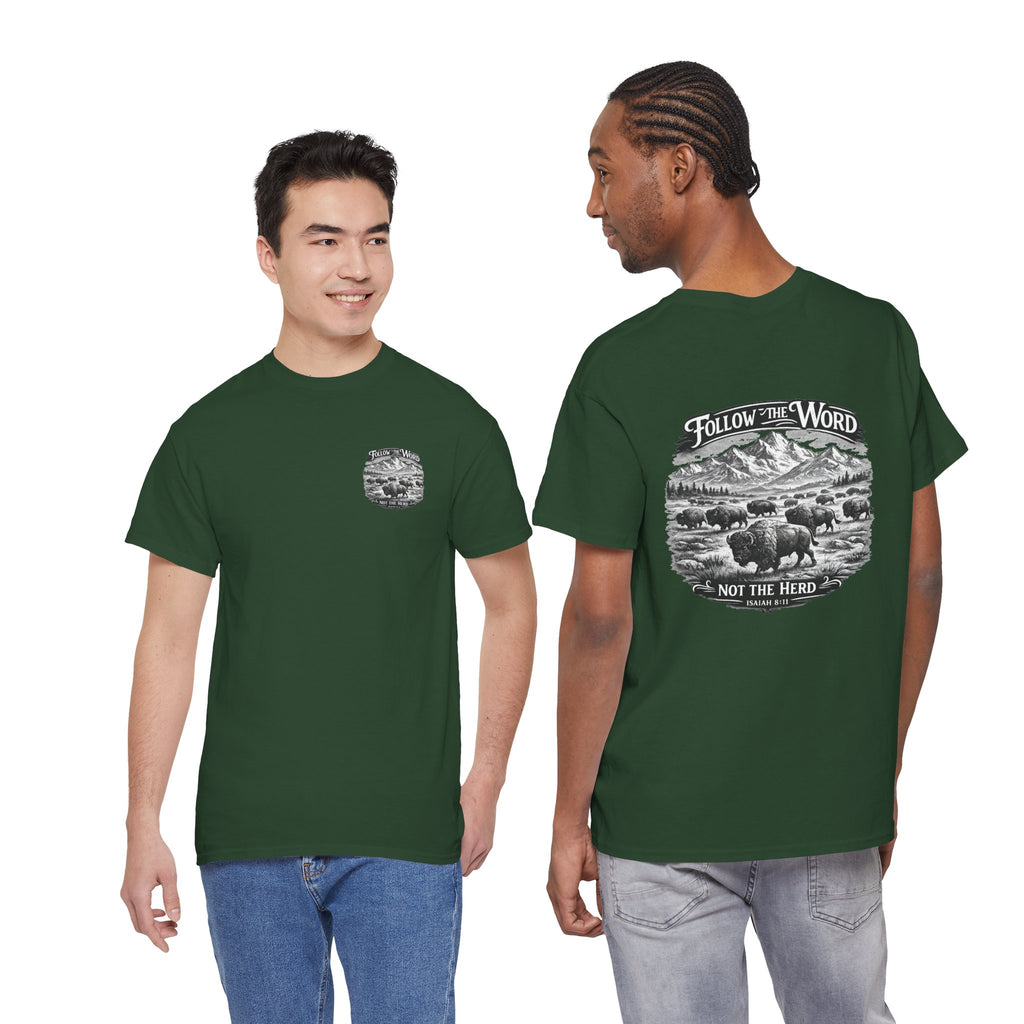 'Follow the Word, Not the Herd' Buffalo Mountain Graphic Tee