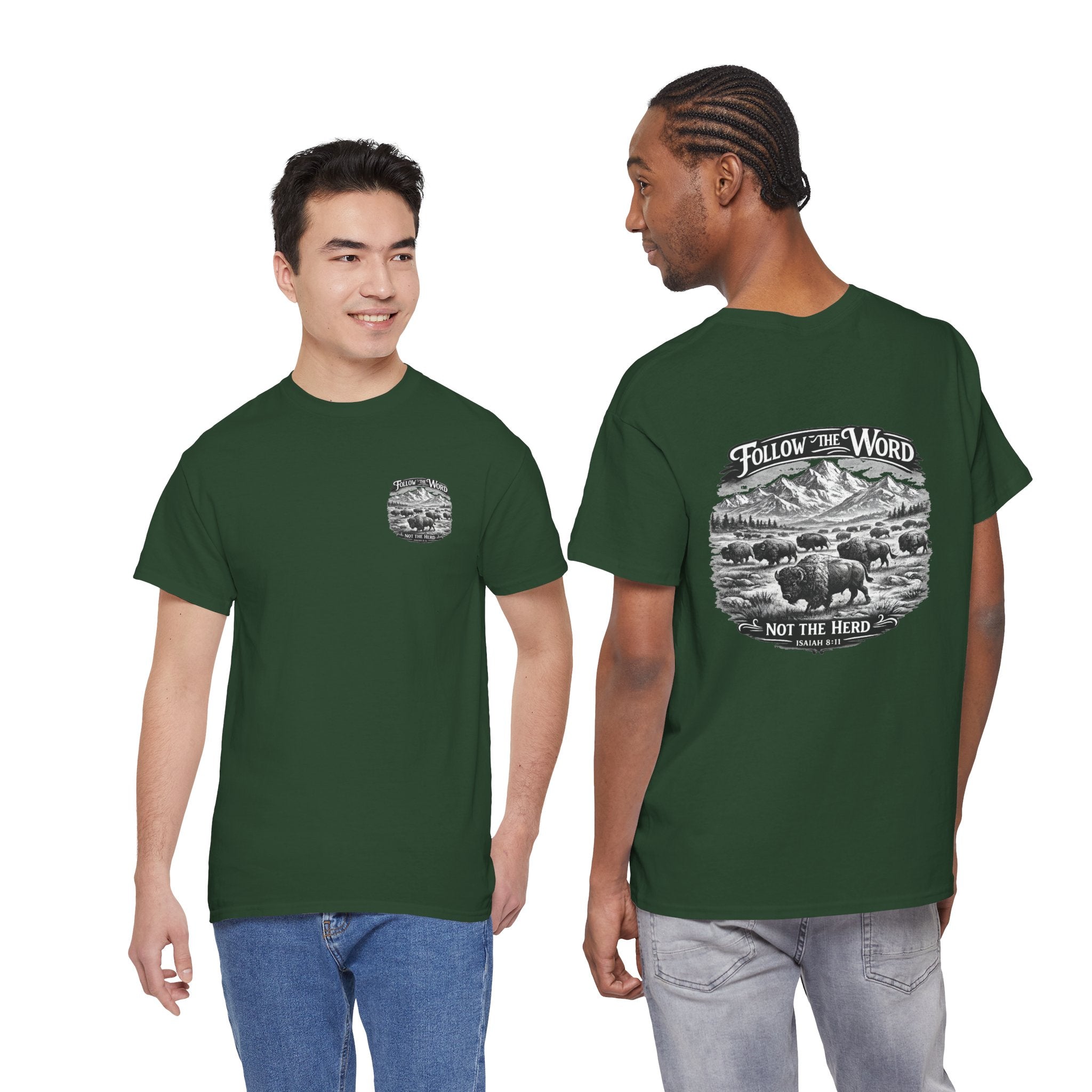 'Follow the Word, Not the Herd' Buffalo Mountain Graphic Tee