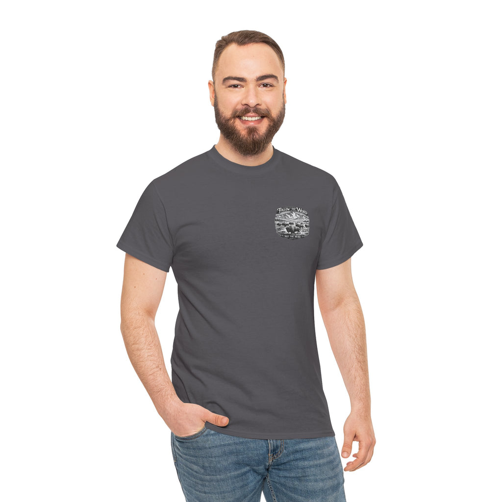 'Follow the Word, Not the Herd' Buffalo Mountain Graphic Tee