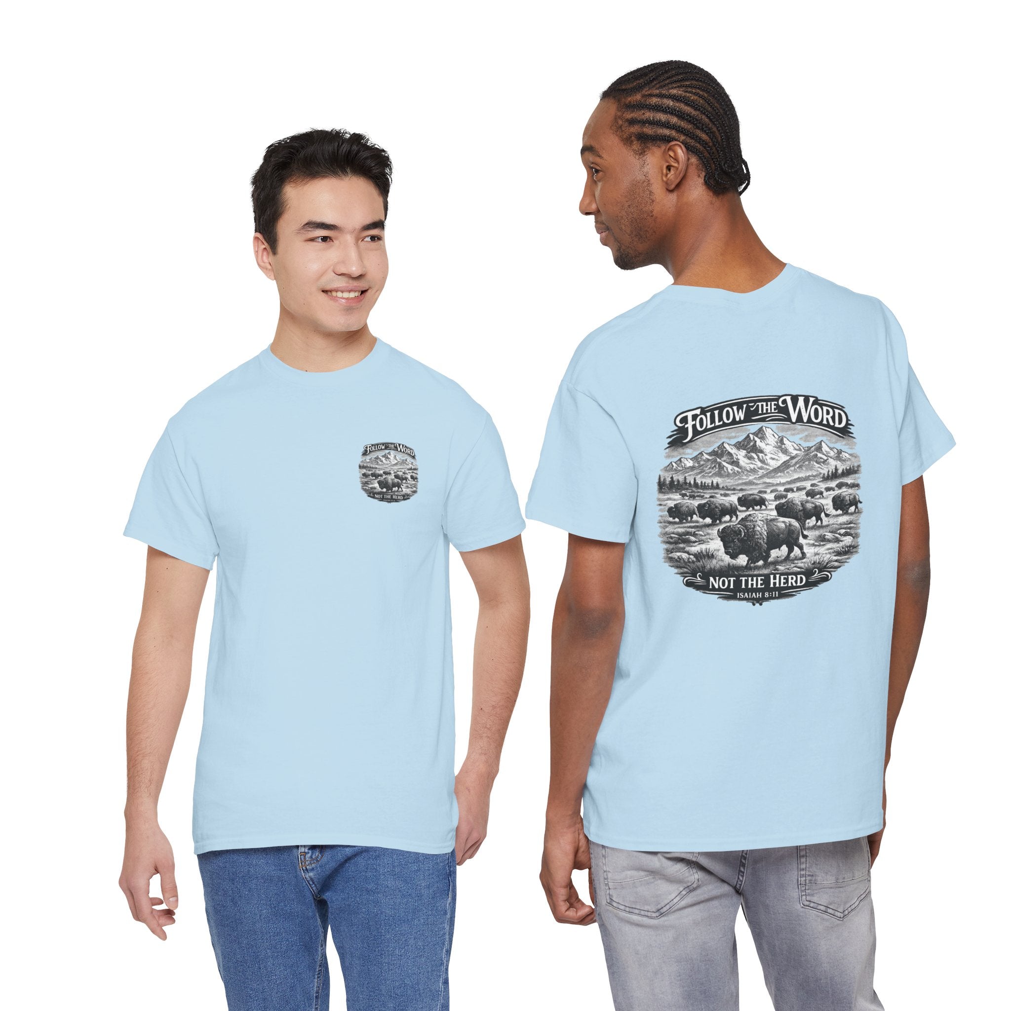 'Follow the Word, Not the Herd' Buffalo Mountain Graphic Tee