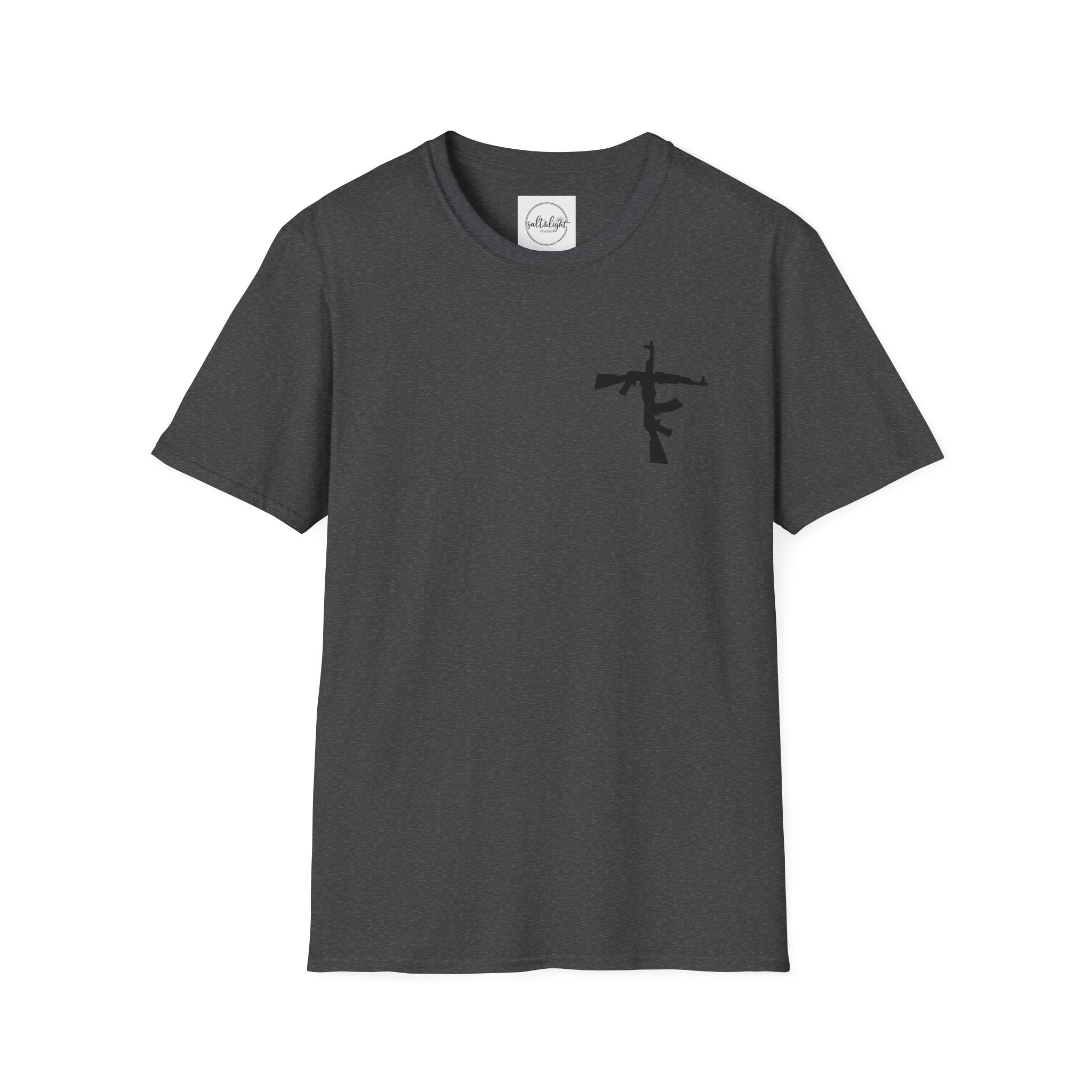 Crossed Rifle Minimalist T‑Shirt — Tactical Silhouette Graphic Tee