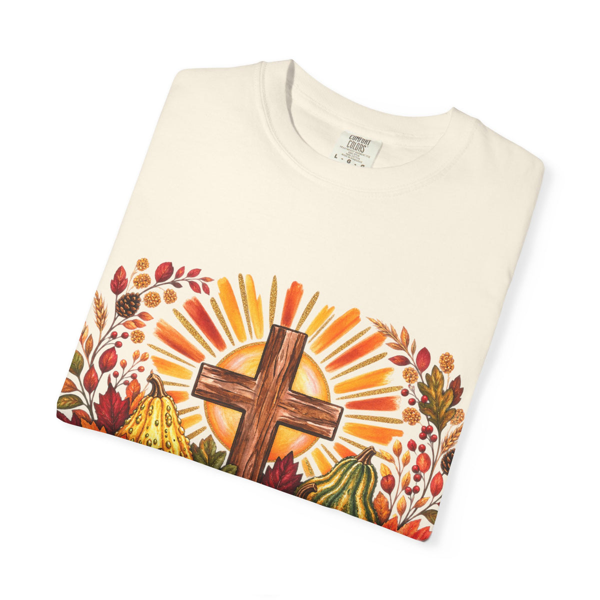 Autumn Harvest Cross TShirt Fall Pumpkin  and Faith Graphic