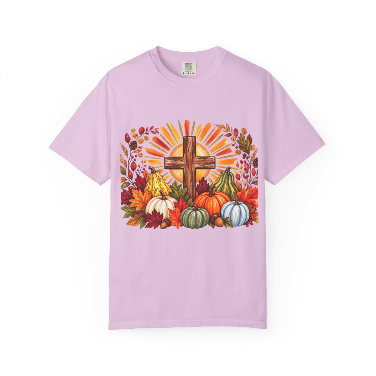 Autumn Harvest Cross TShirt Fall Pumpkin  and Faith Graphic