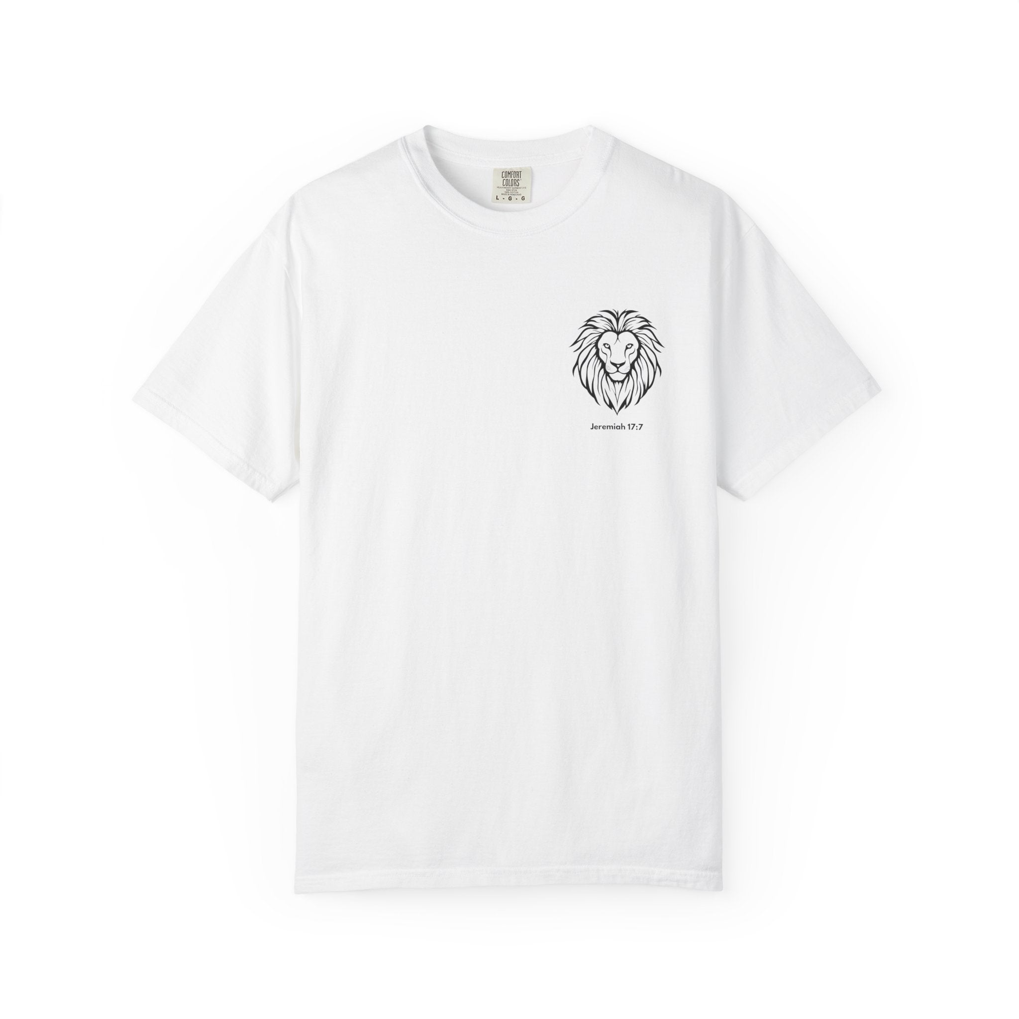 Christian Lion T-Shirt — "Blessed Is The Man Who Trust in The Lord" (Jeremiah 17:7)