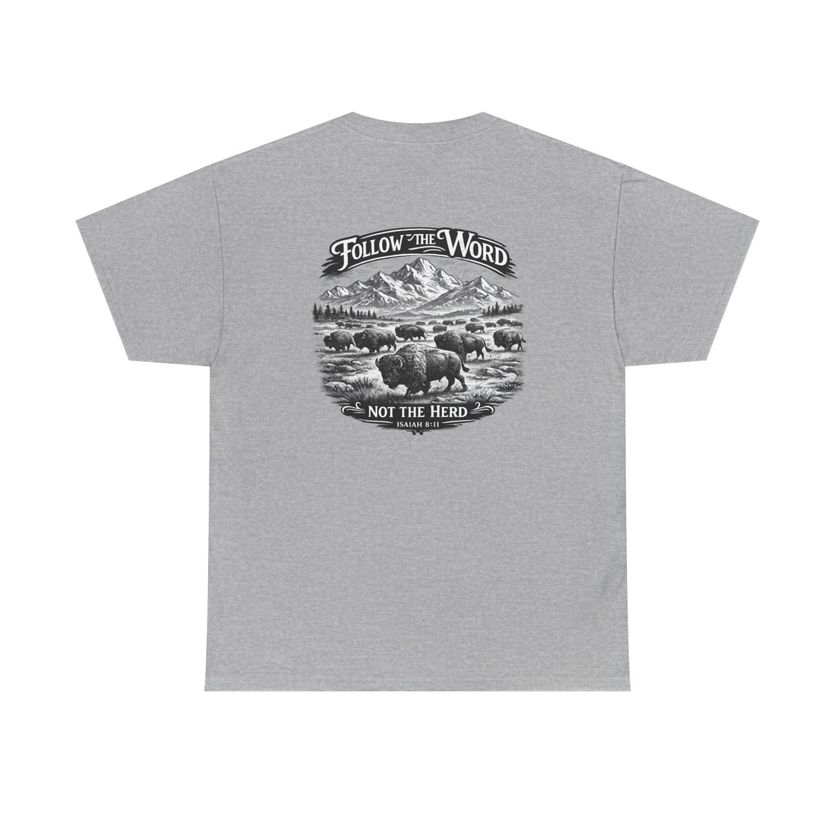 'Follow the Word, Not the Herd' Buffalo Mountain Graphic Tee