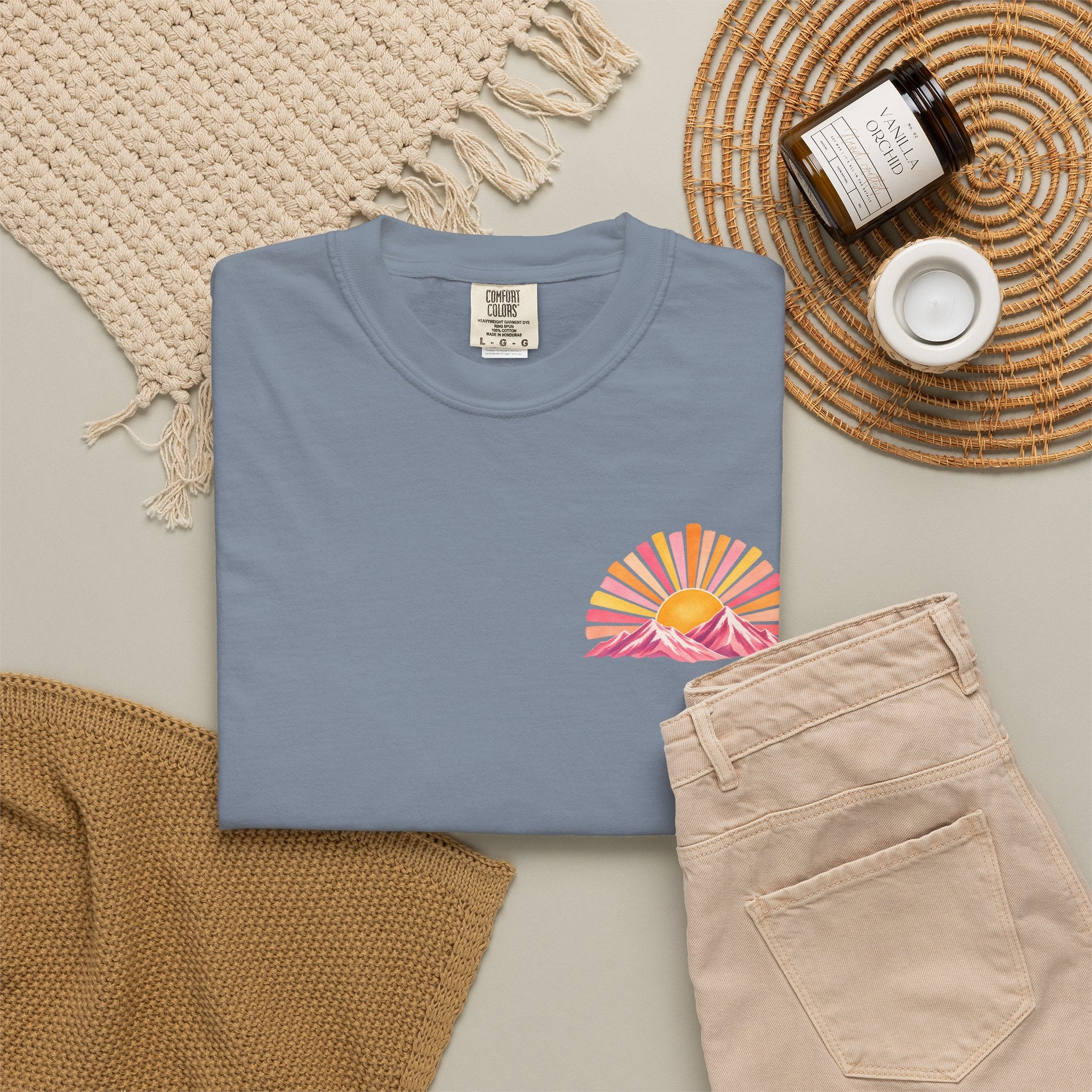 Walk in His Light T‑Shirt — Christian Sunrise Nature Tee