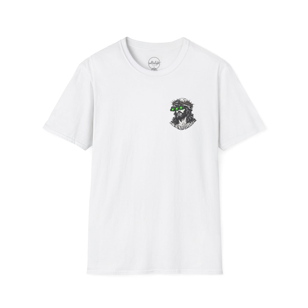 Night Vision Jesus T-Shirt — Retro Neon God Graphic Tee