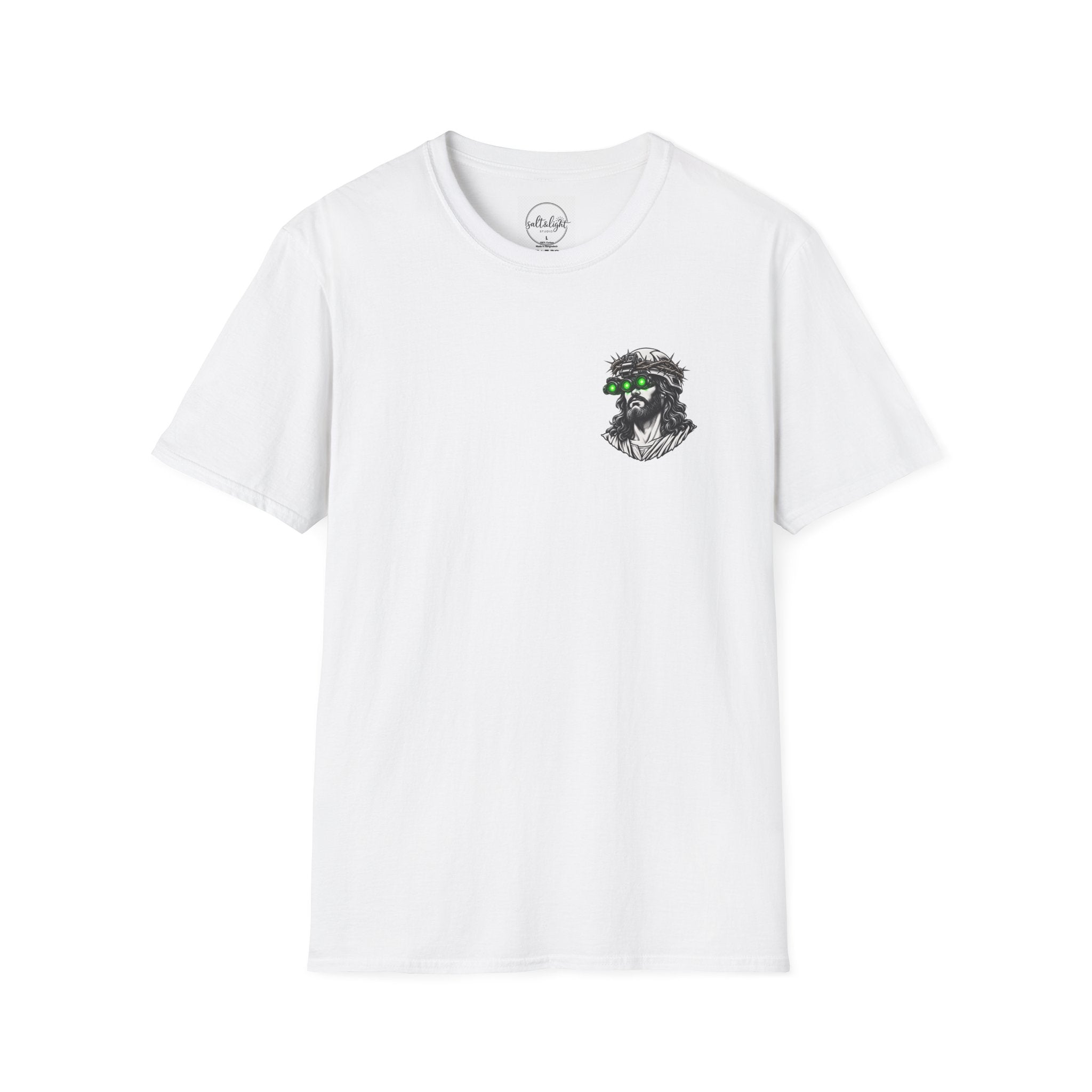 Night Vision Jesus T-Shirt — Retro Neon God Graphic Tee