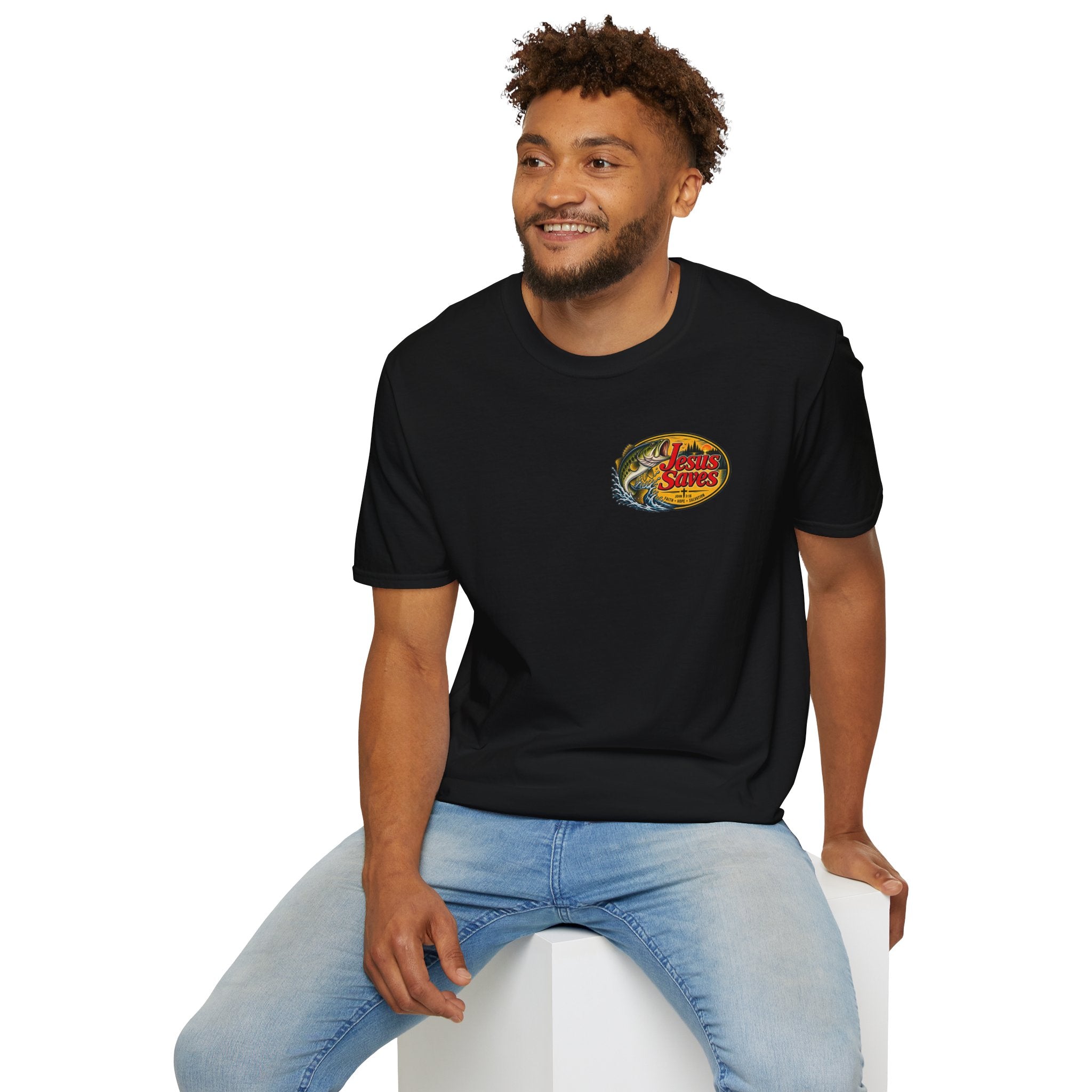 Jesus Saves Fishing Graphic T-Shirt