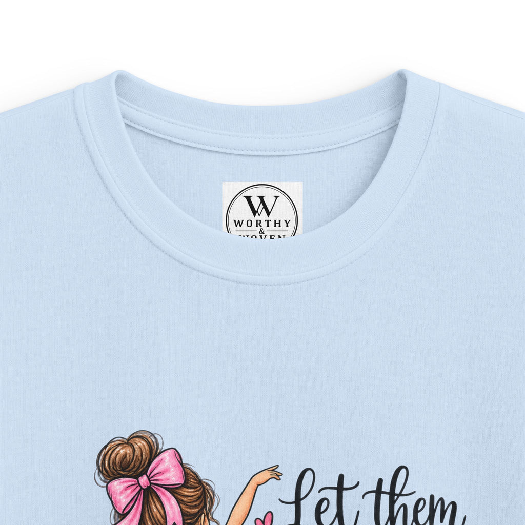 Kids Tee — "Let Them Praise His Name With Dancing" Pink Ballerina Psalm 149:3 Christian Shirt