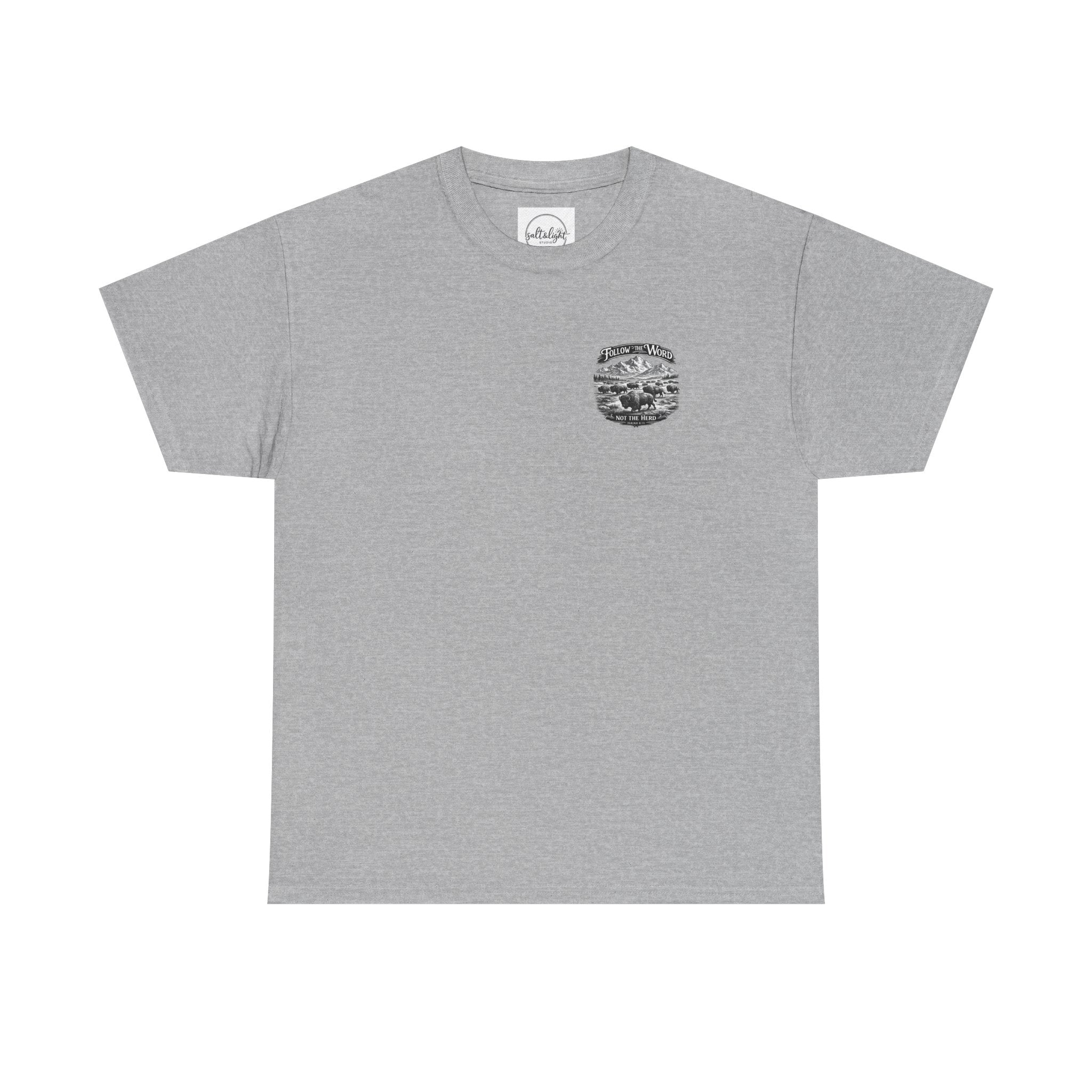 'Follow the Word, Not the Herd' Buffalo Mountain Graphic Tee