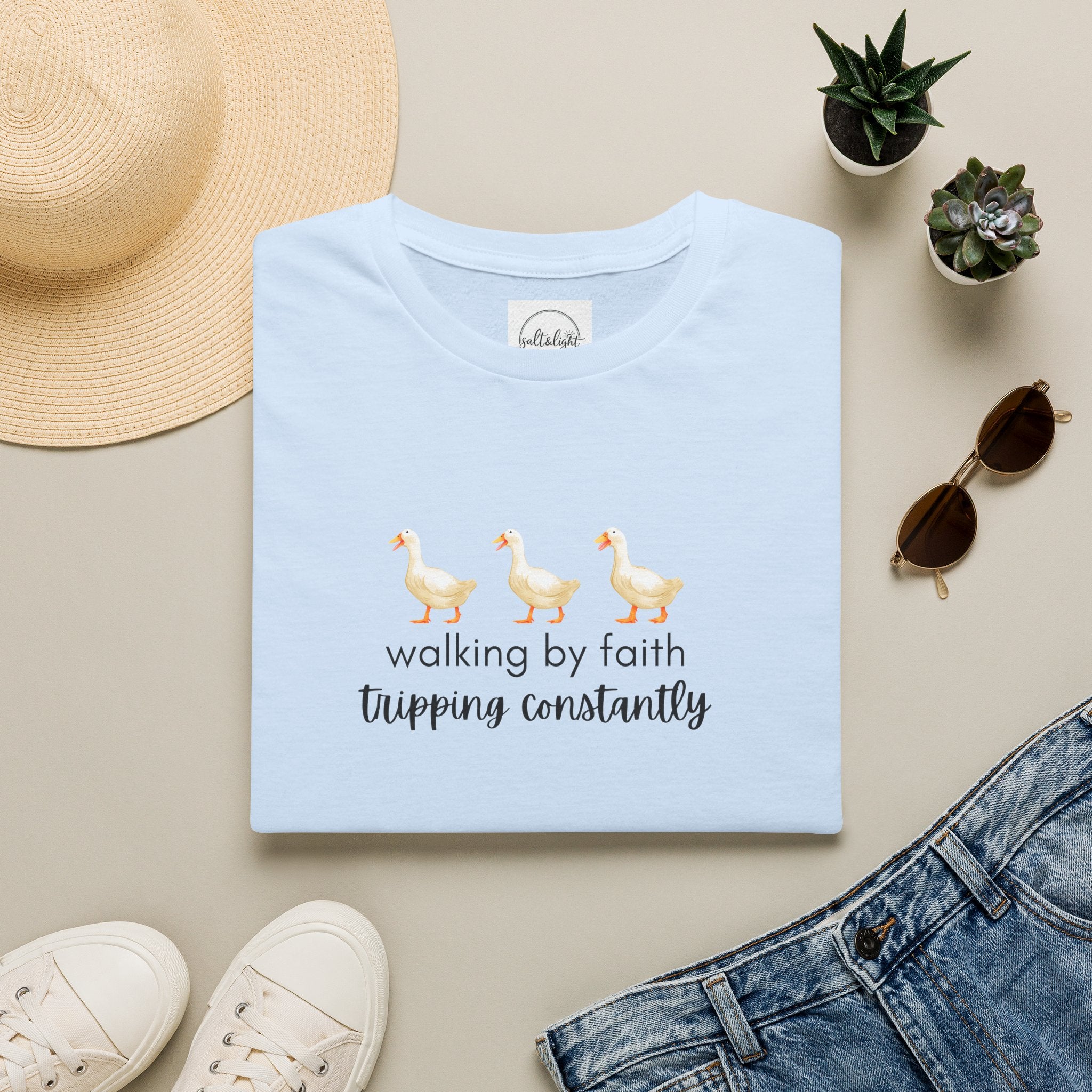 Walking by Faith Tripping Constantly T-Shirt