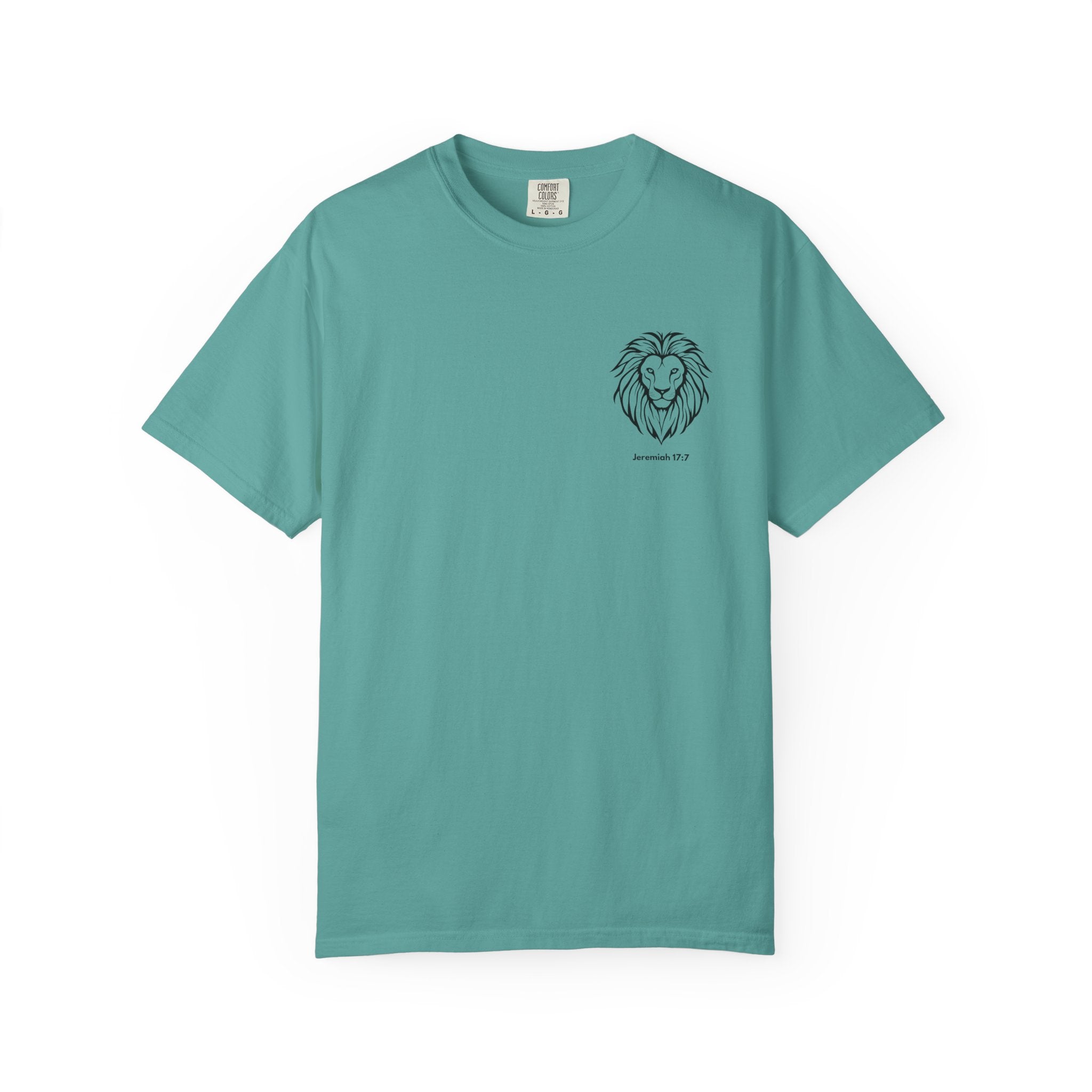 Christian Lion T-Shirt — "Blessed Is The Man Who Trust in The Lord" (Jeremiah 17:7)