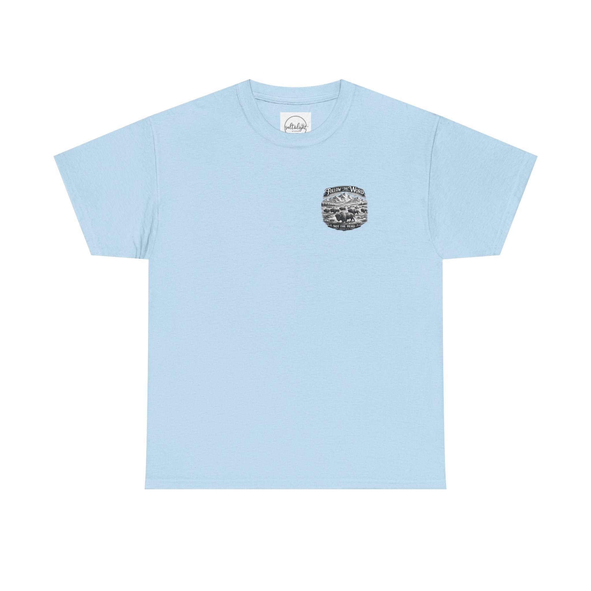 'Follow the Word, Not the Herd' Buffalo Mountain Graphic Tee