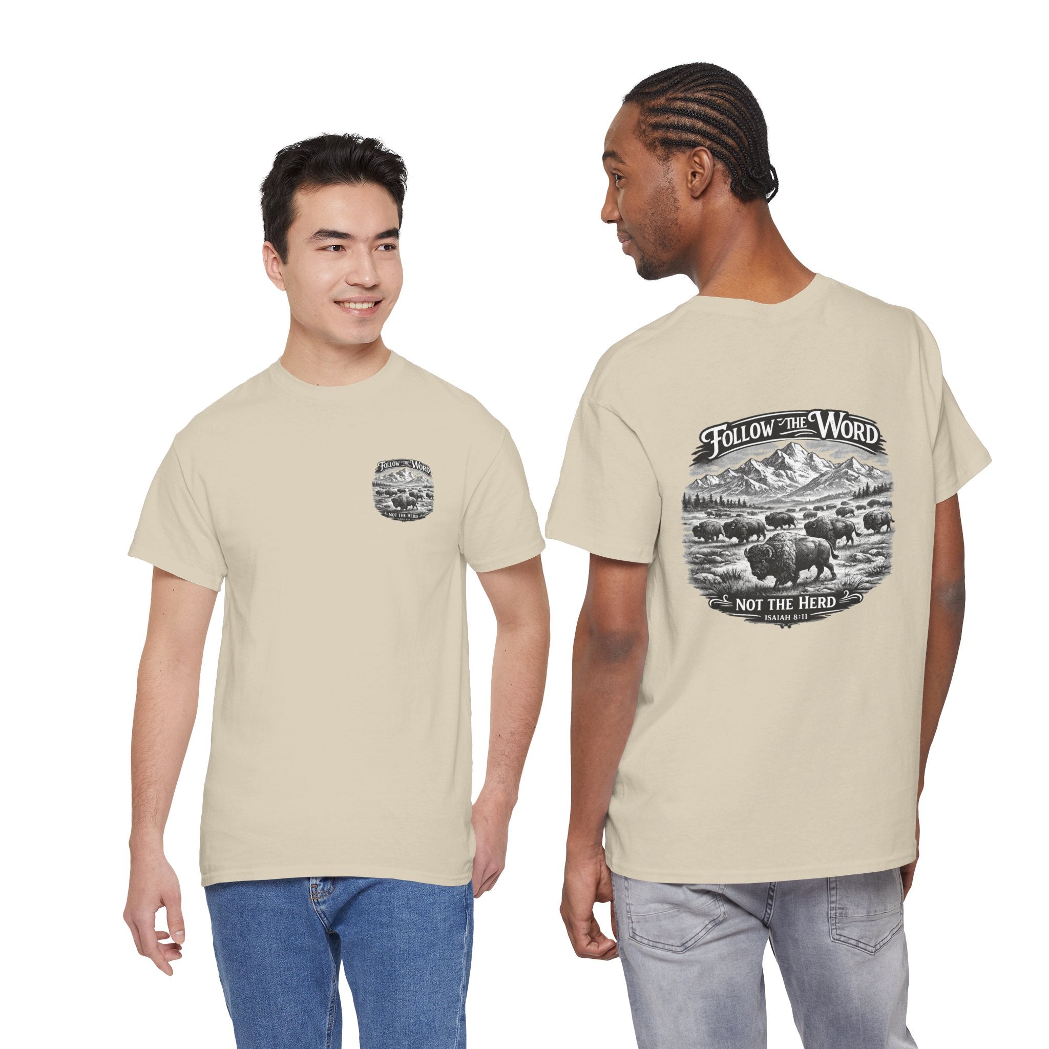 'Follow the Word, Not the Herd' Buffalo Mountain Graphic Tee