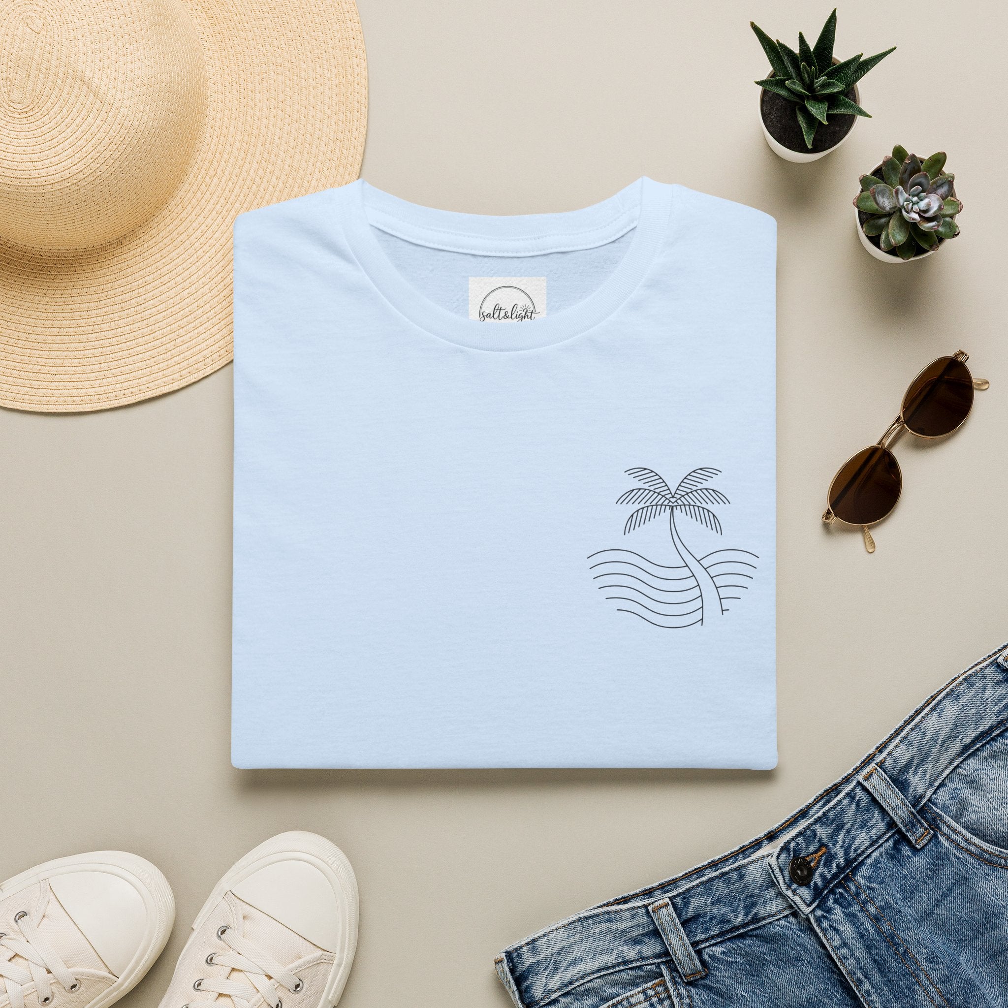 Palm Wave Minimalist T-Shirt — Christian