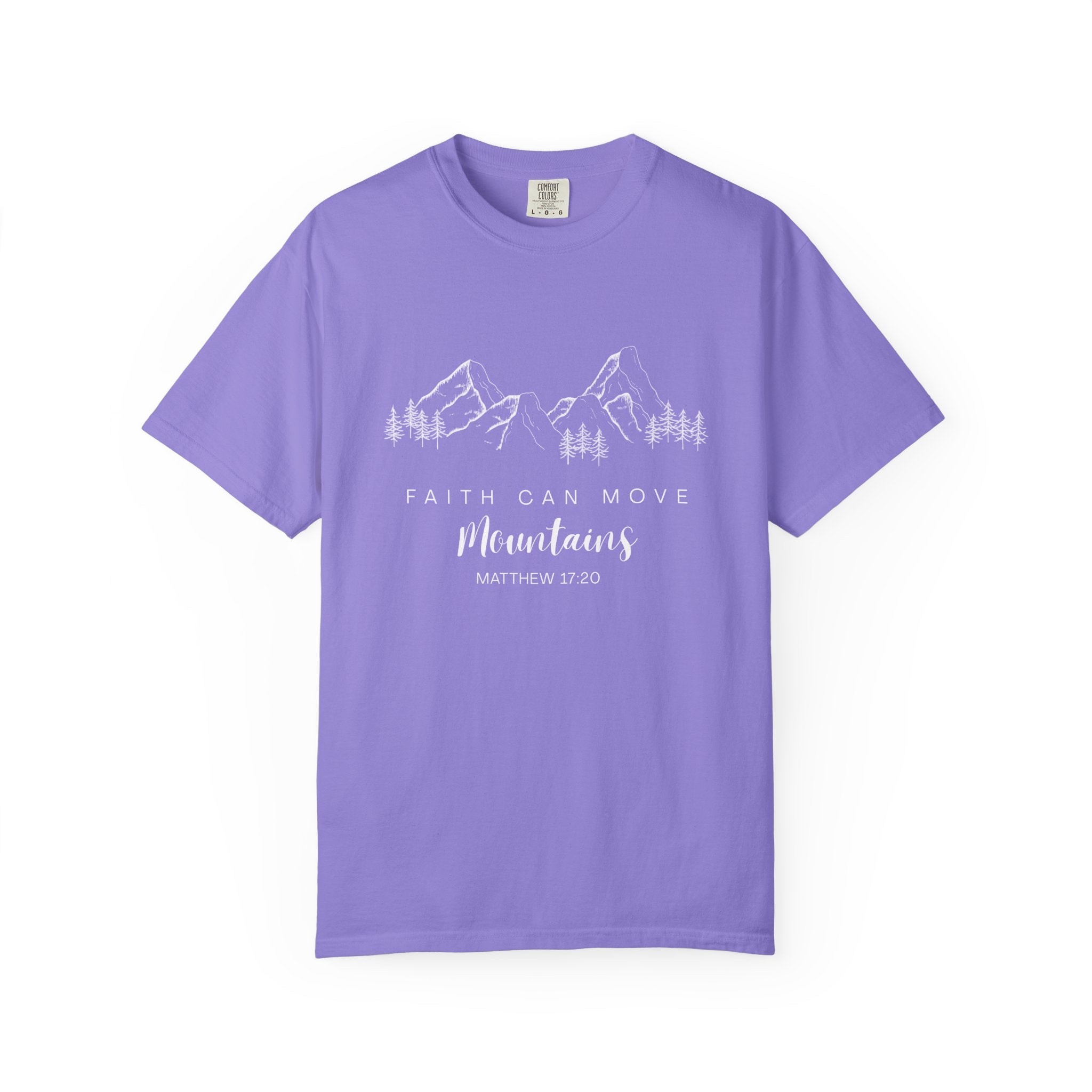Faith Can Move Mountains T-Shirt — Matthew 17:20 Christian Mountain Graphic Tee