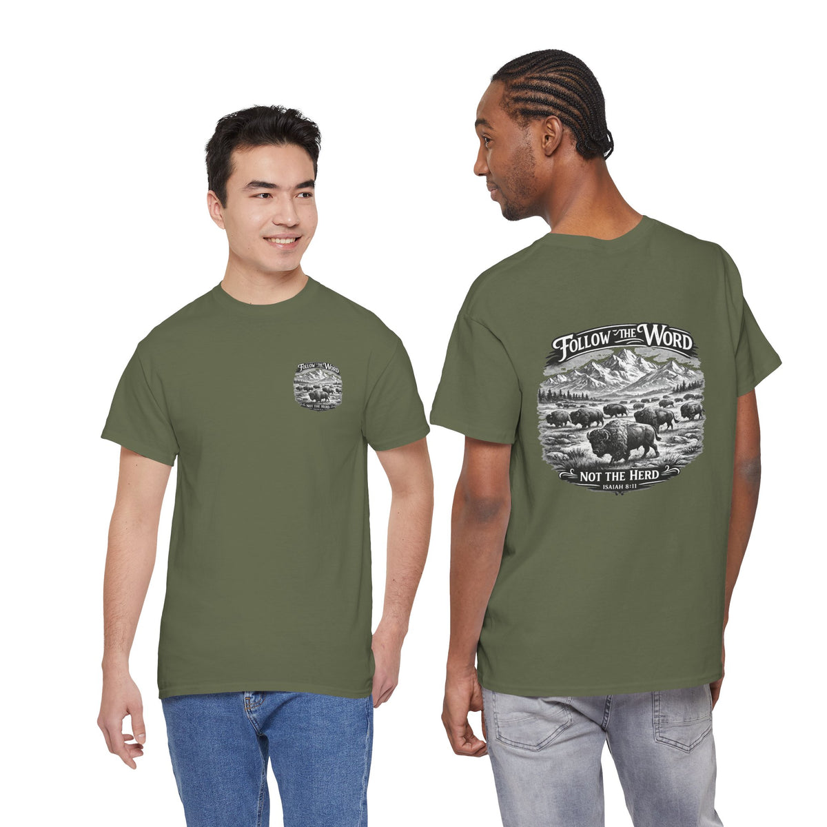 'Follow the Word, Not the Herd' Buffalo Mountain Graphic Tee