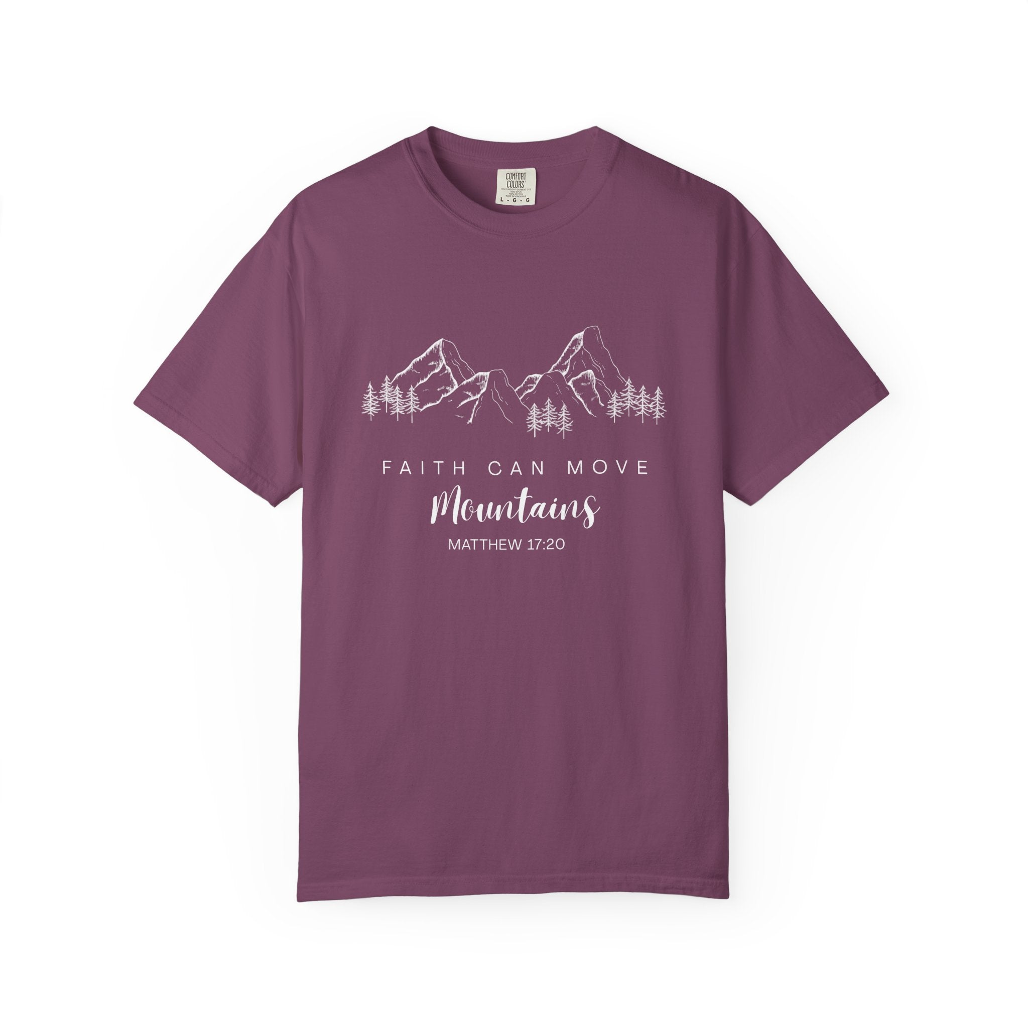 Faith Can Move Mountains T-Shirt — Matthew 17:20 Christian Mountain Graphic Tee