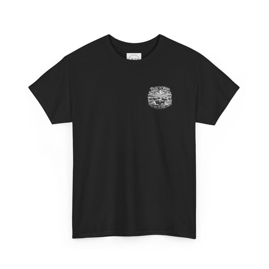 'Follow the Word, Not the Herd' Buffalo Mountain Graphic Tee