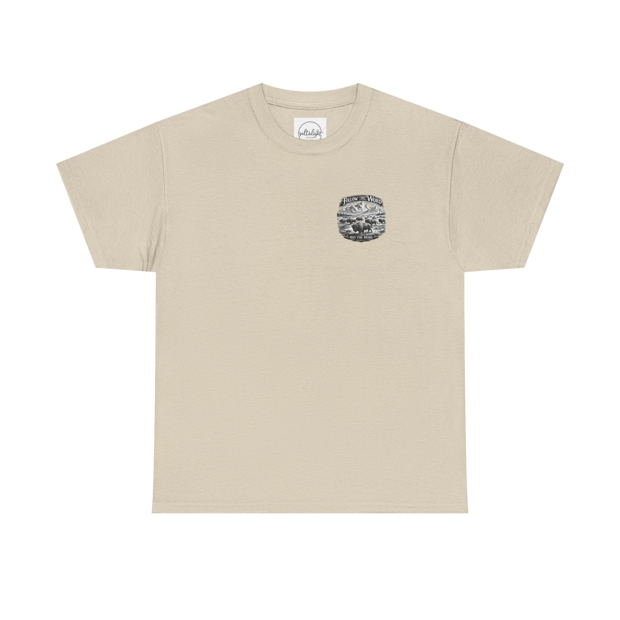 'Follow the Word, Not the Herd' Buffalo Mountain Graphic Tee